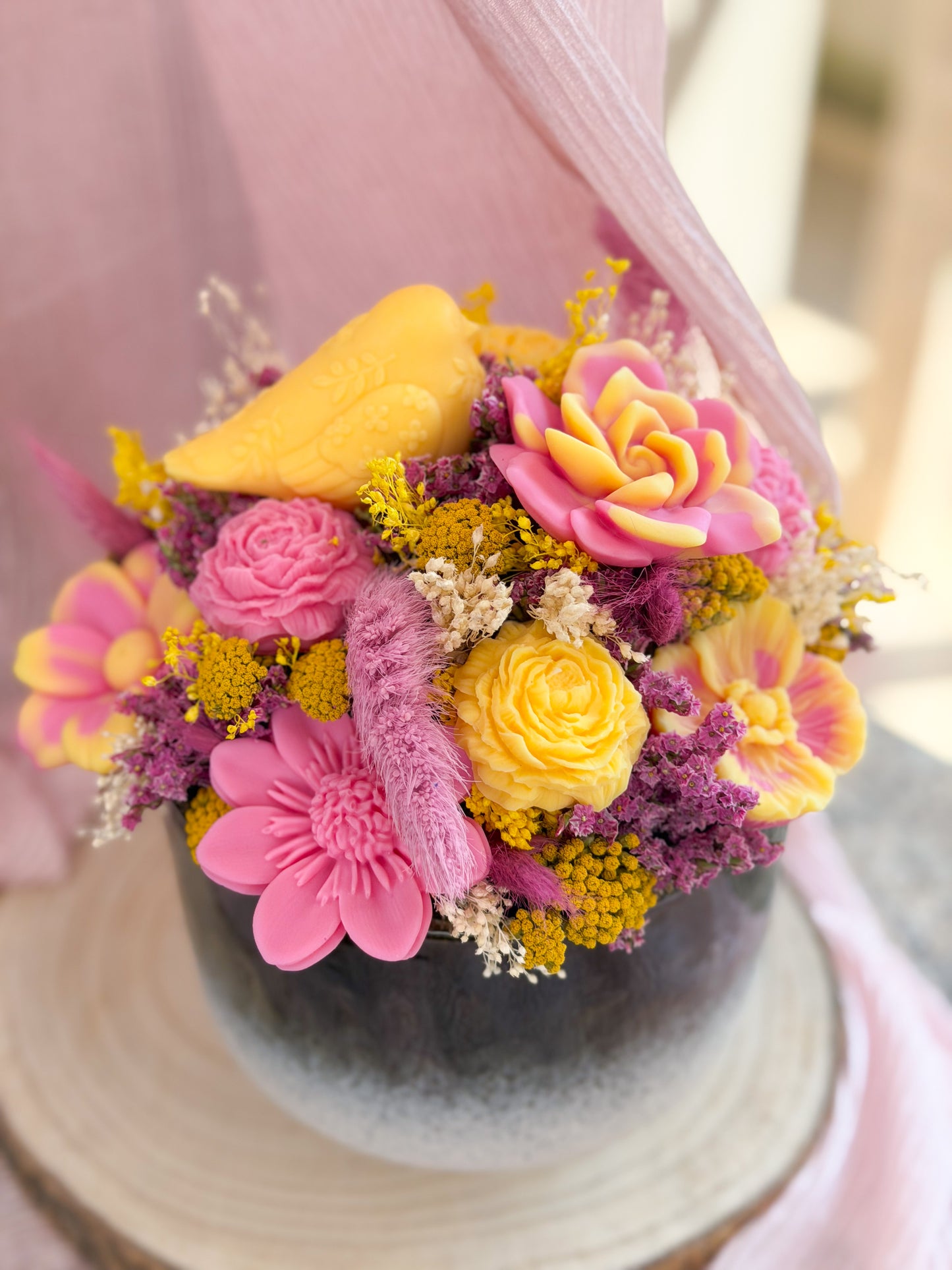Vaso passarinho em flor