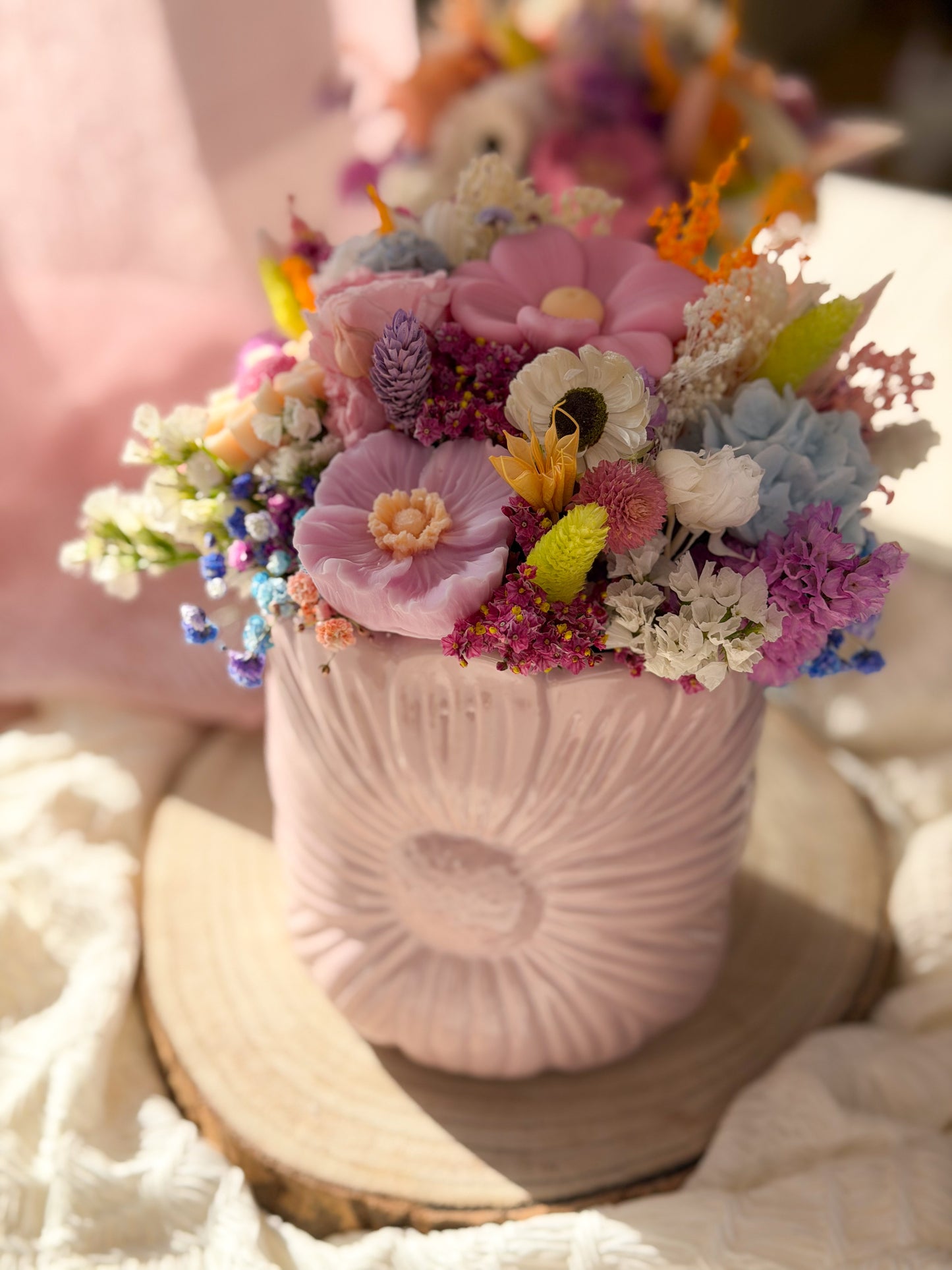 Jarra flor rosa