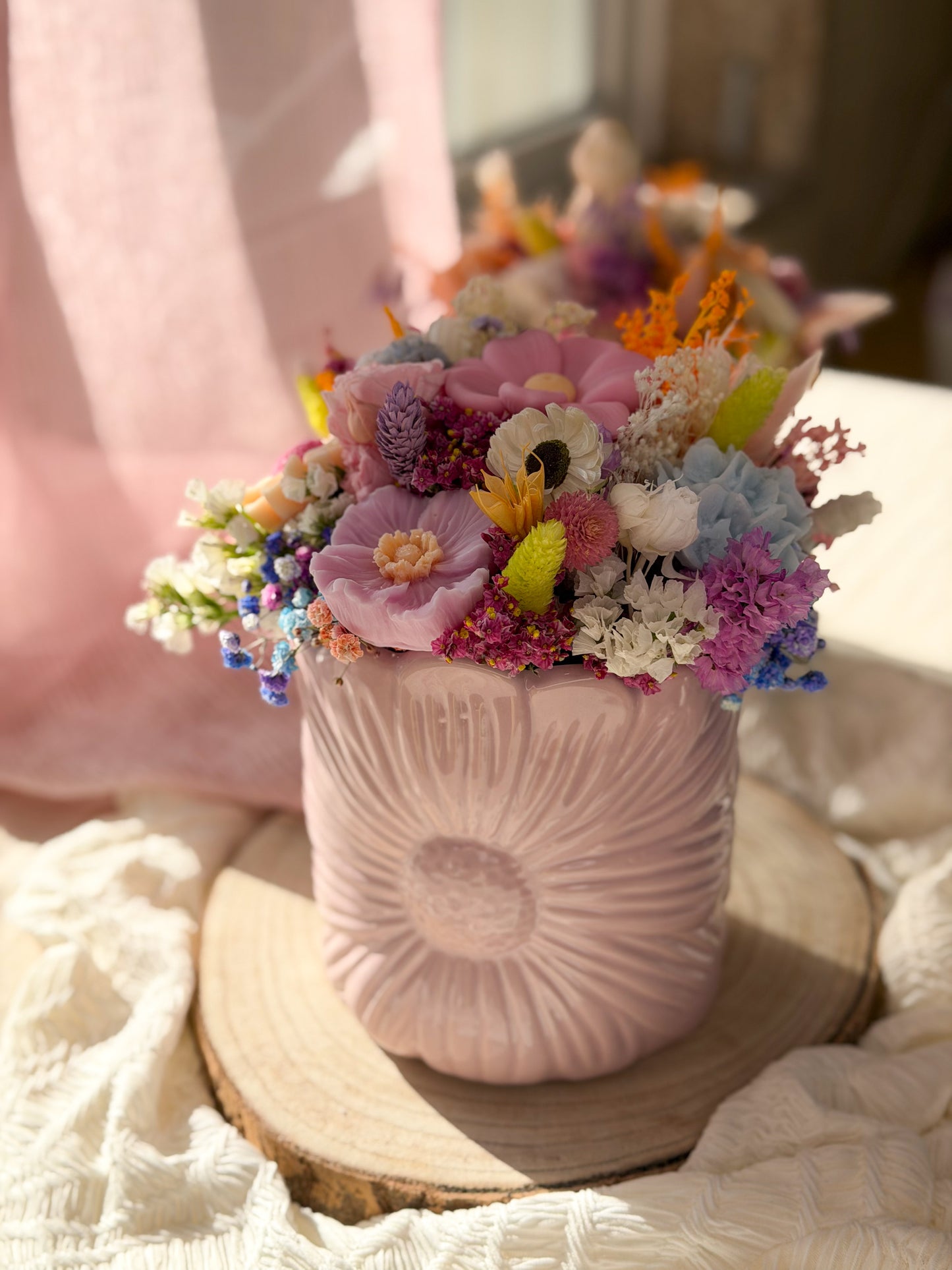 Jarra flor rosa