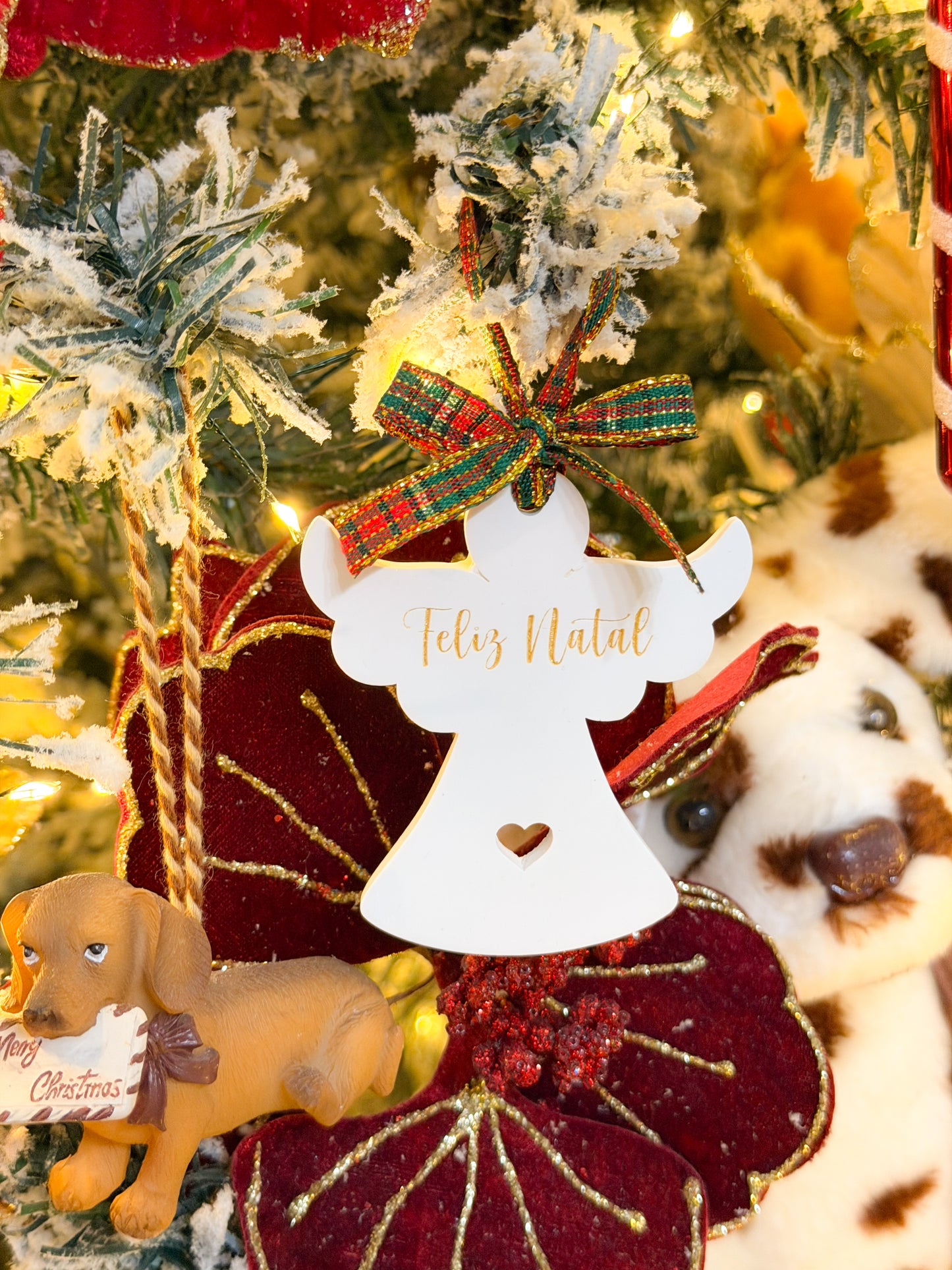 Pendente feliz natal anjo