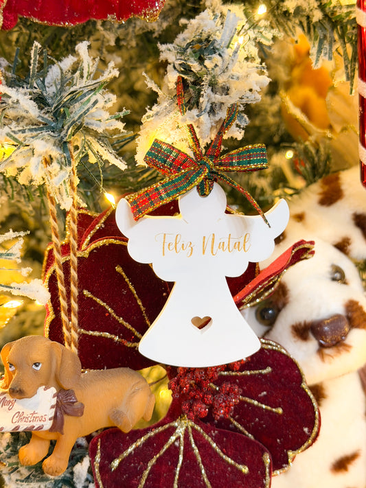 Pendente feliz natal anjo