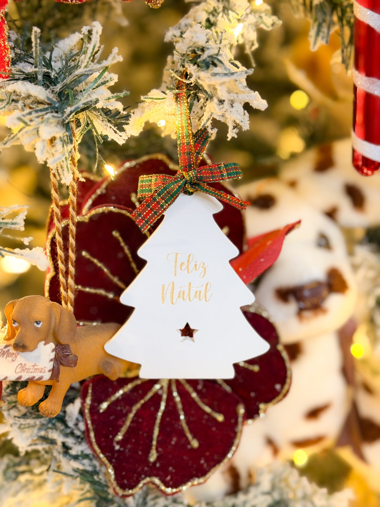 Pendente feliz natal árvore